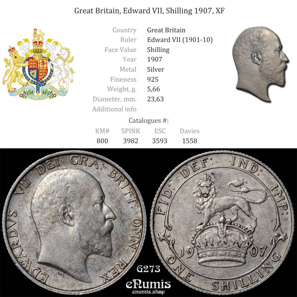 Great Britain, Edward VII, Shilling 1907, XF