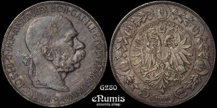 AUSTRIA, Franz Joseph I, 5 Corona 1900, VF/VF+