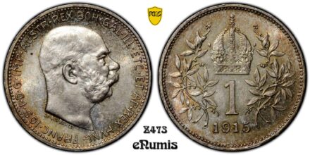AUSTRIA, Franz Joseph I, 1 Corona 1915, PCGS MS 65