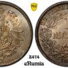 German Empire, 1 Mark 1881 J, Hamburg, low mintage, Top Pop, PCGS MS 65