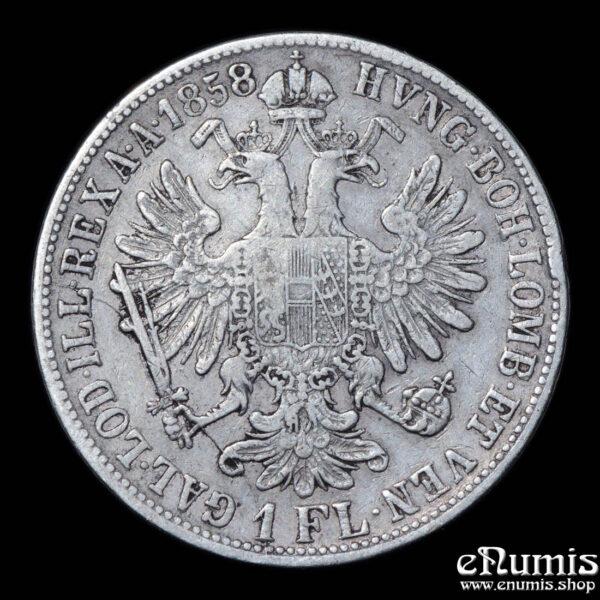 AUSTRIA Franz Jos. I, 1 Florin Gulden 1858 V, Venice, aVF 👍