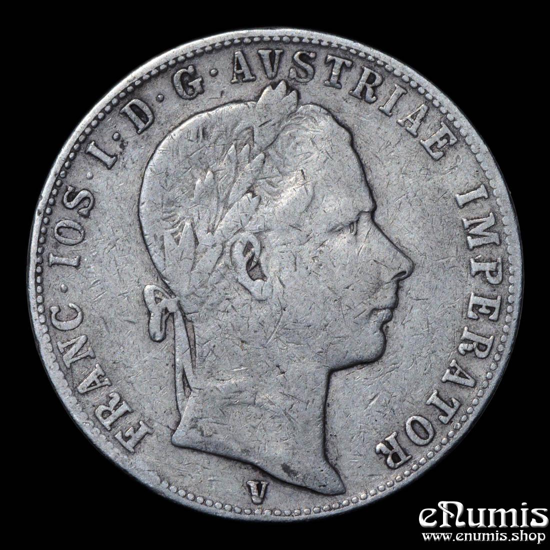 AUSTRIA, Franz Joseph I, 1 Florin Gulden 1858 V, Venice, scarce, aVF