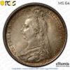Great Britain, Victoria, Sixpence 1887, wreath type, PCGS MS 64 Great Britain, Victoria, Sixpence 1887, wreath type, PCGS MS 64