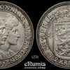 DENMARK, Christian X, 2 Kroner 1923, Silver Wedding Anniversary, UNC