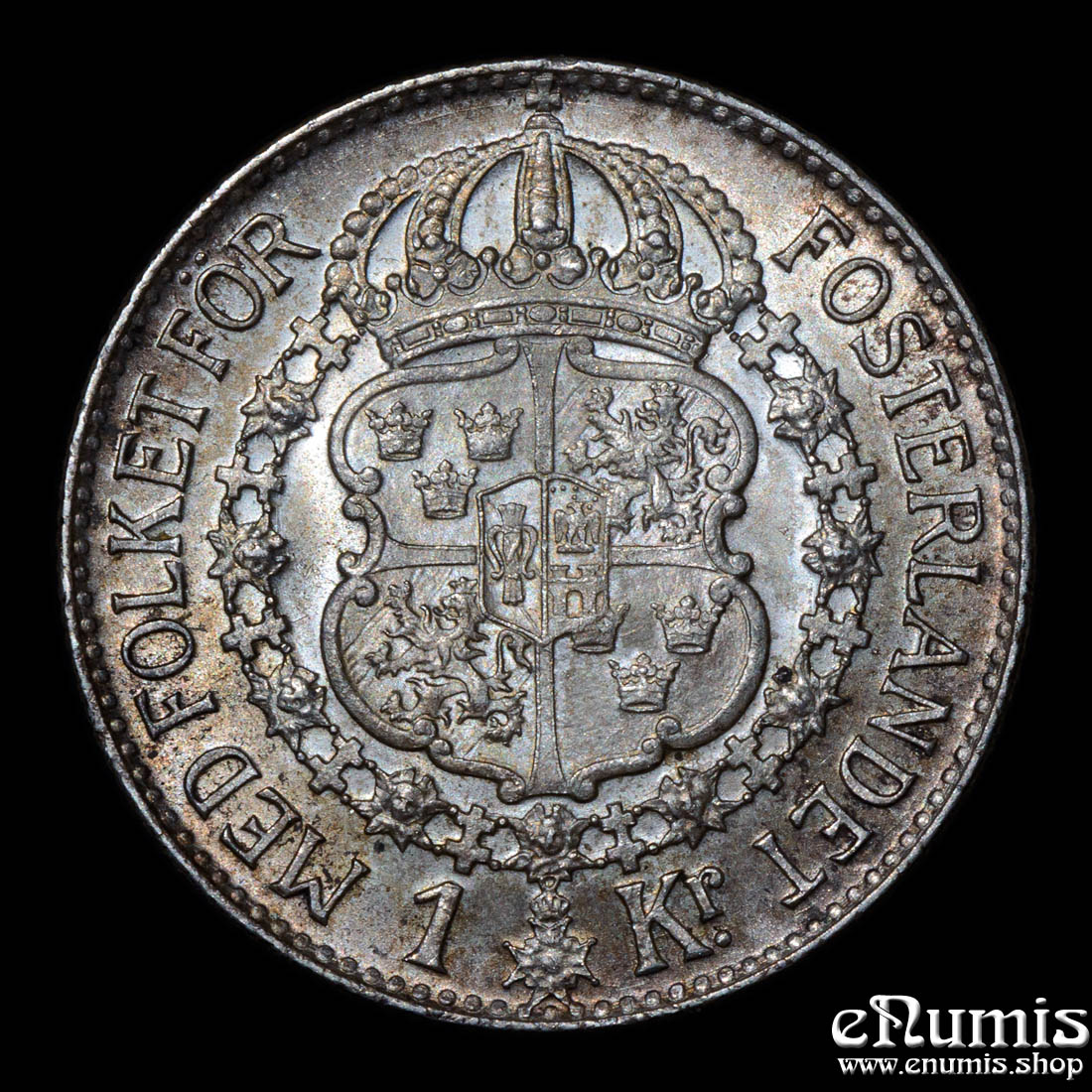SWEDEN, Gustaf V, 1 Krona 1941, silver, UNC