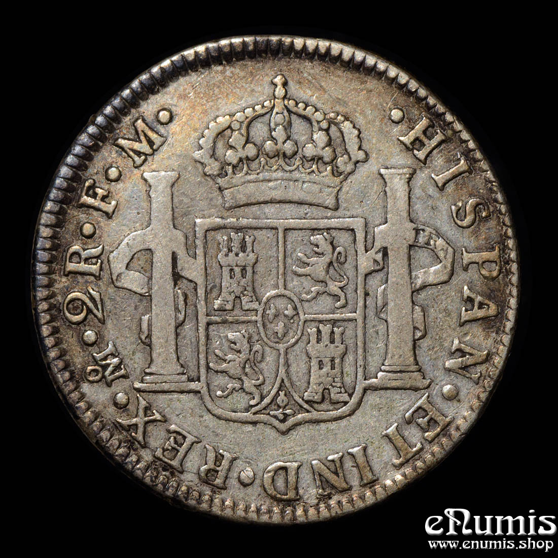MEXICO, Carlos III, 2 Reales 1775 FM, VF/VF+