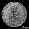 SPAIN, Alfonso XII, 5 Pesetas 1877 DE-M, VF