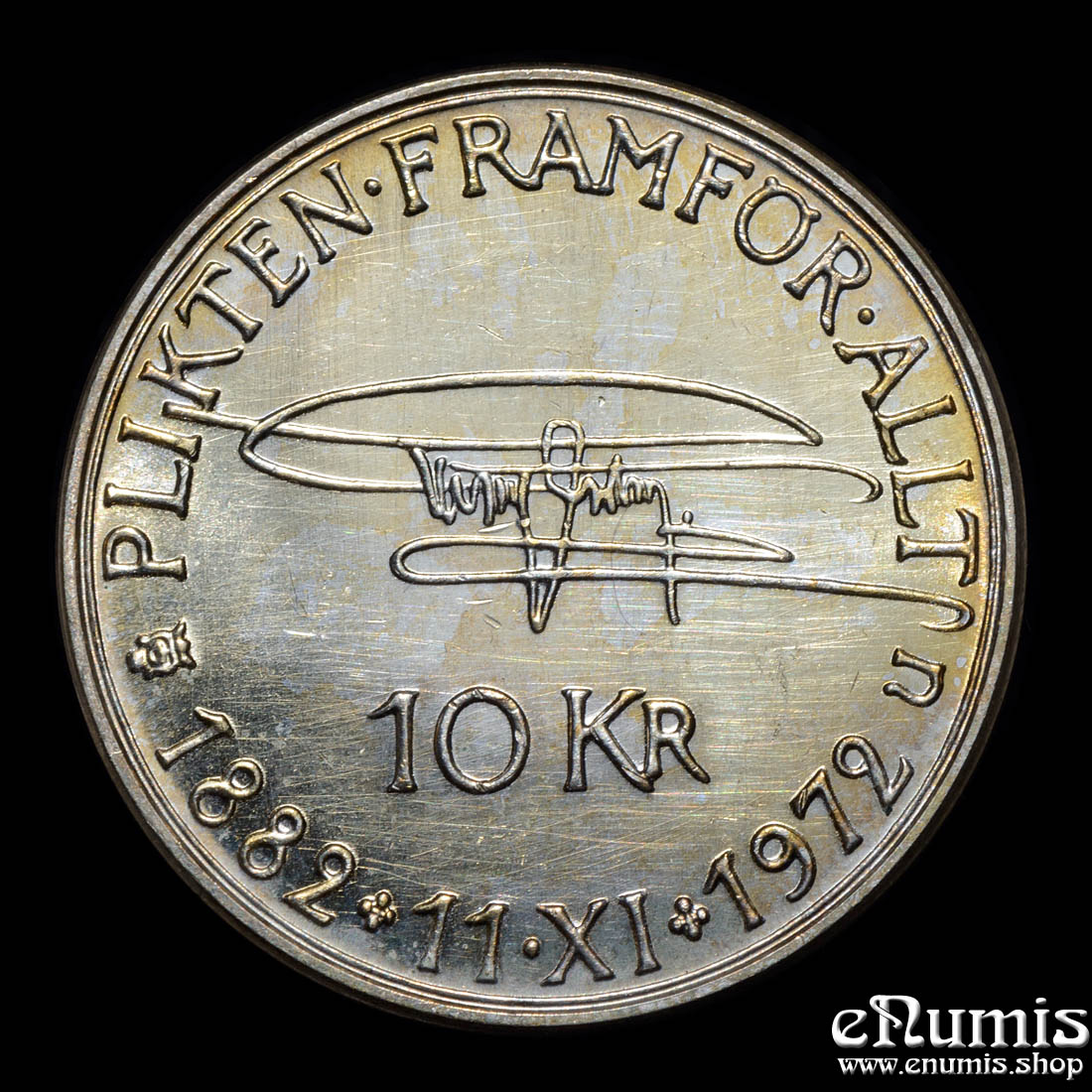 SWEDEN, Gustaf VI Adolf, 10 Kronor 1972, 90th Birthday, UNC