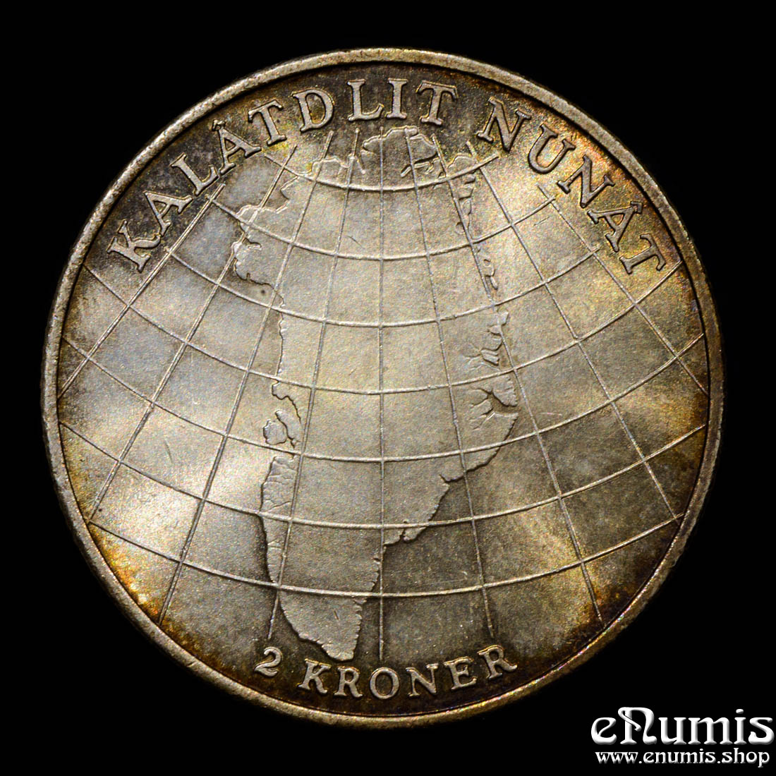 DENMARK, Frederick IX, 2 Kroner 1953, Greenland, silver, UNC