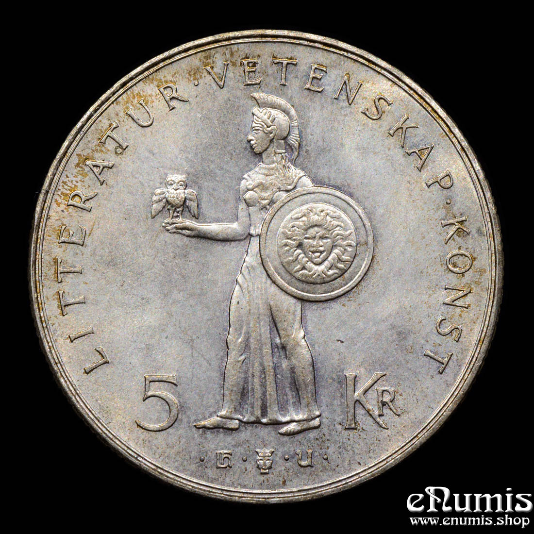 SWEDEN, Gustaf VI Adolf, 5 Kronor 1962, 80th Birthday, UNC