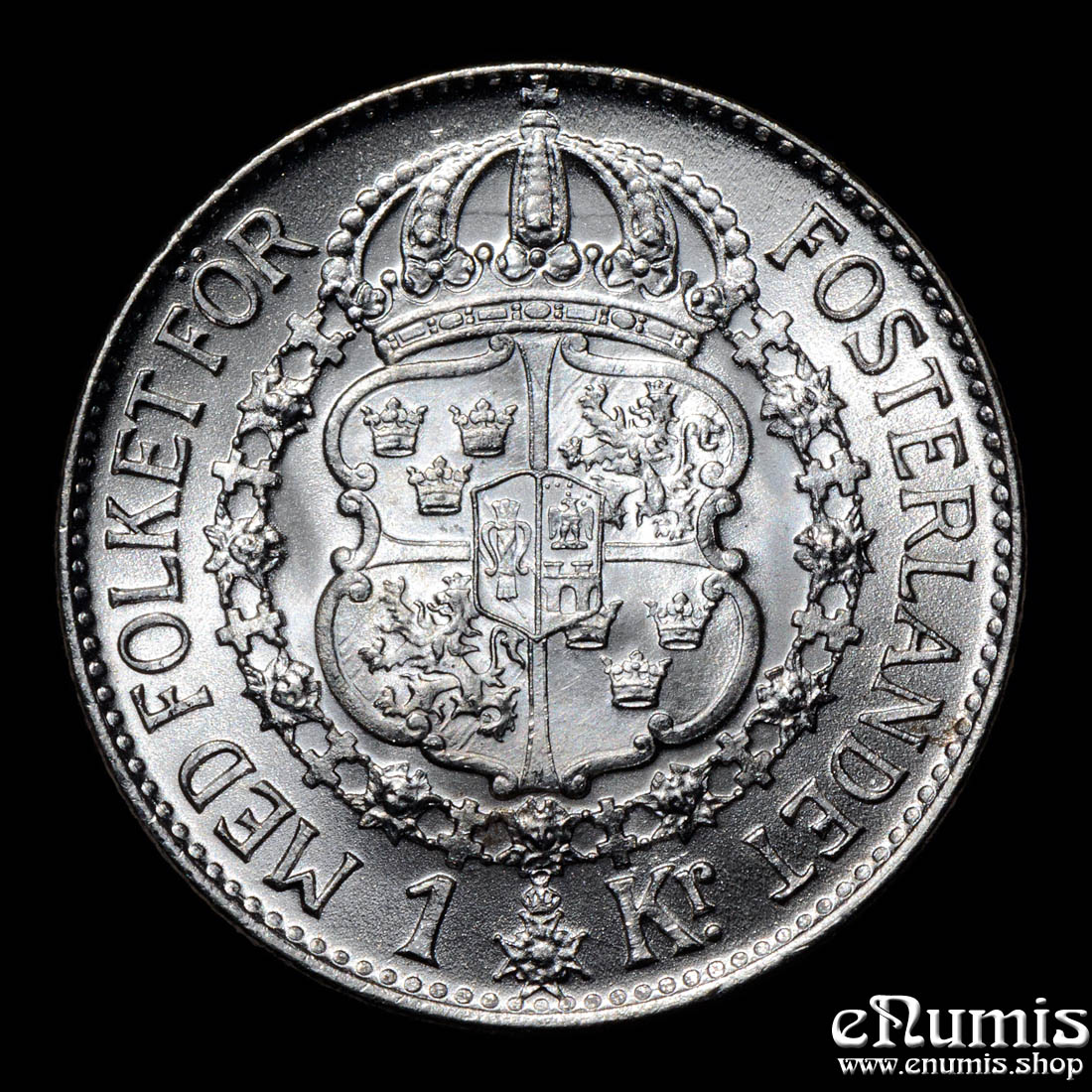 SWEDEN, Gustaf V, 1 Krona 1940, silver, UNC