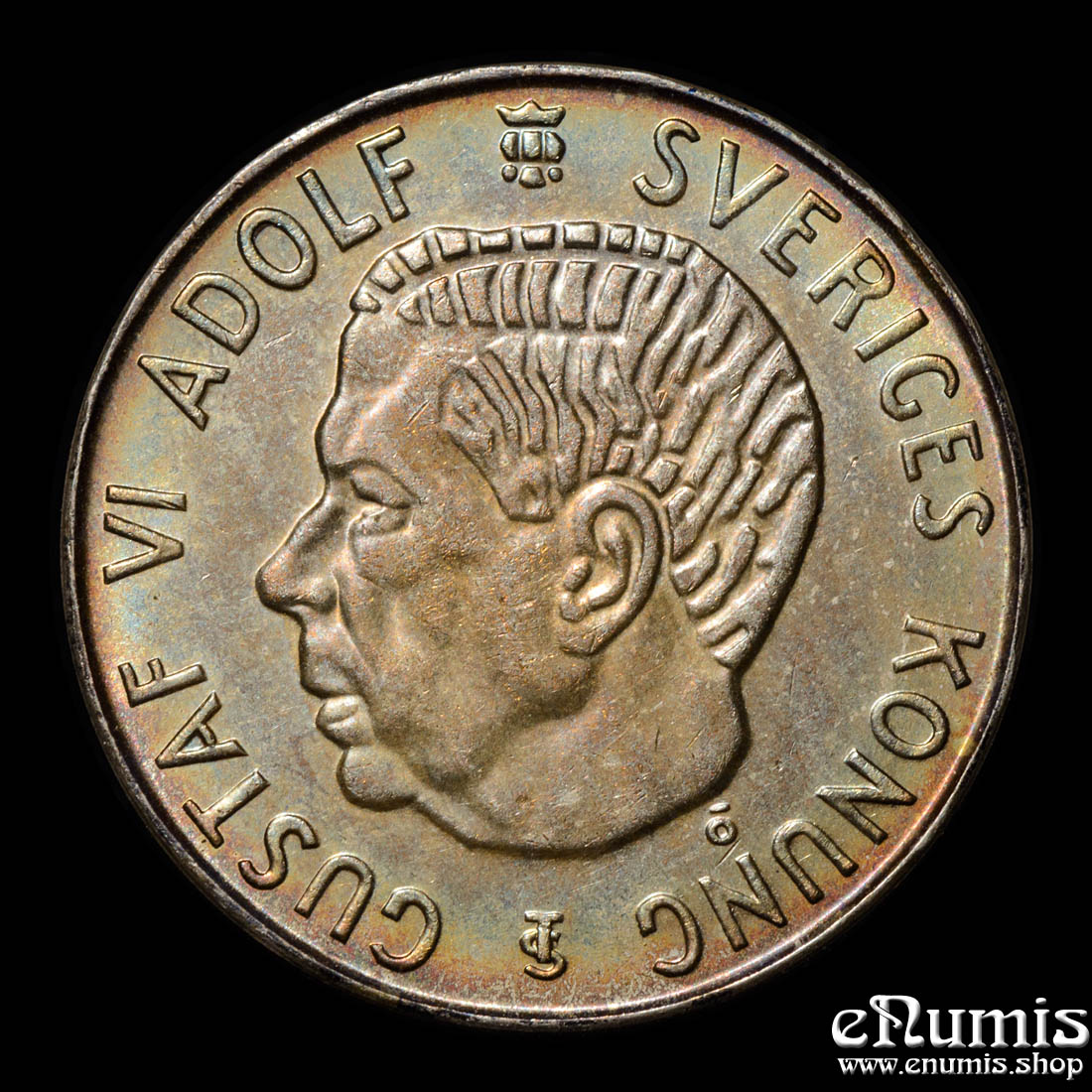 SWEDEN, Gustaf VI Adolf, 5 Kronor 1955, silver, UNC