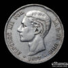 SPAIN, Alfonso XII, 5 Pesetas 1877 DE-M, VF