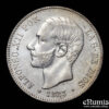 SPAIN, Alfonso XII, 5 Pesetas 1883 MS-M, XF-UNC