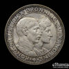DENMARK, Christian X, 2 Kroner 1923, Silver Wedding Anniversary, UNC