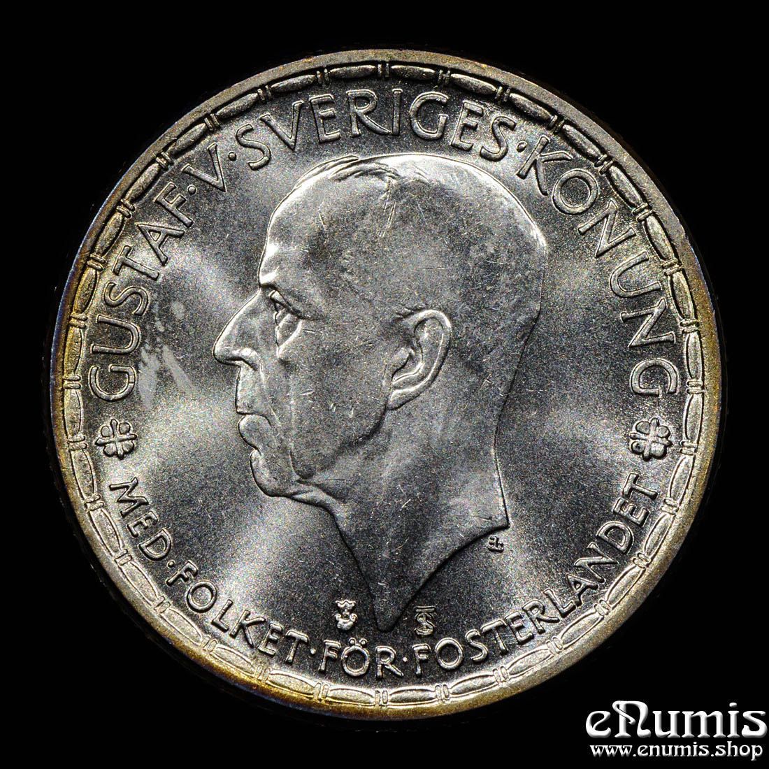 SWEDEN, Gustaf V, 2 Kronor 1950, silver, UNC