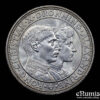 DENMARK, Christian X, 2 Kroner 1923, Silver Wedding Anniversary, UNC