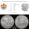 DENMARK, Christian X, 2 Kroner 1923, Silver Wedding Anniversary, UNC