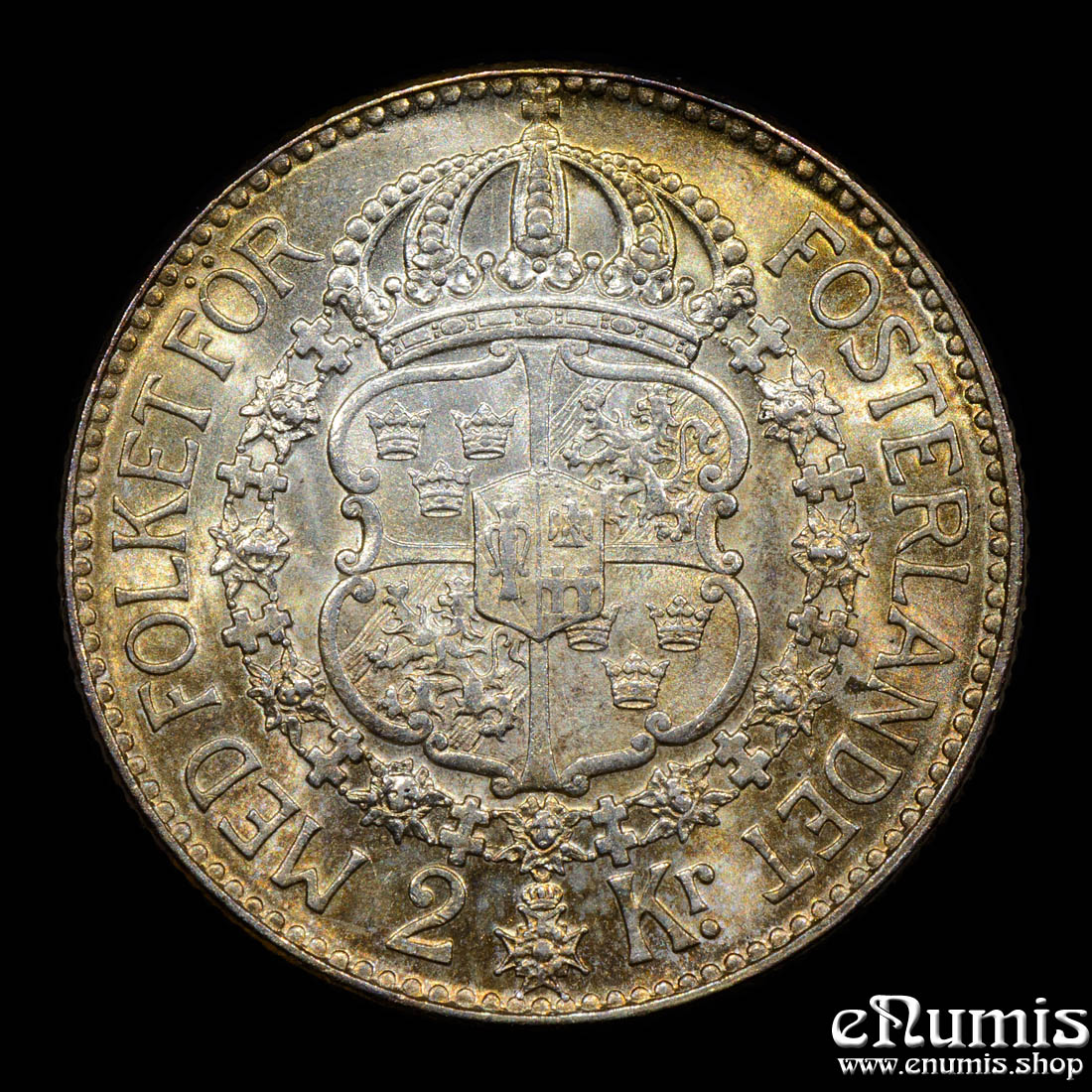 SWEDEN, Gustaf V, 2 Kronor 1935, aUNC