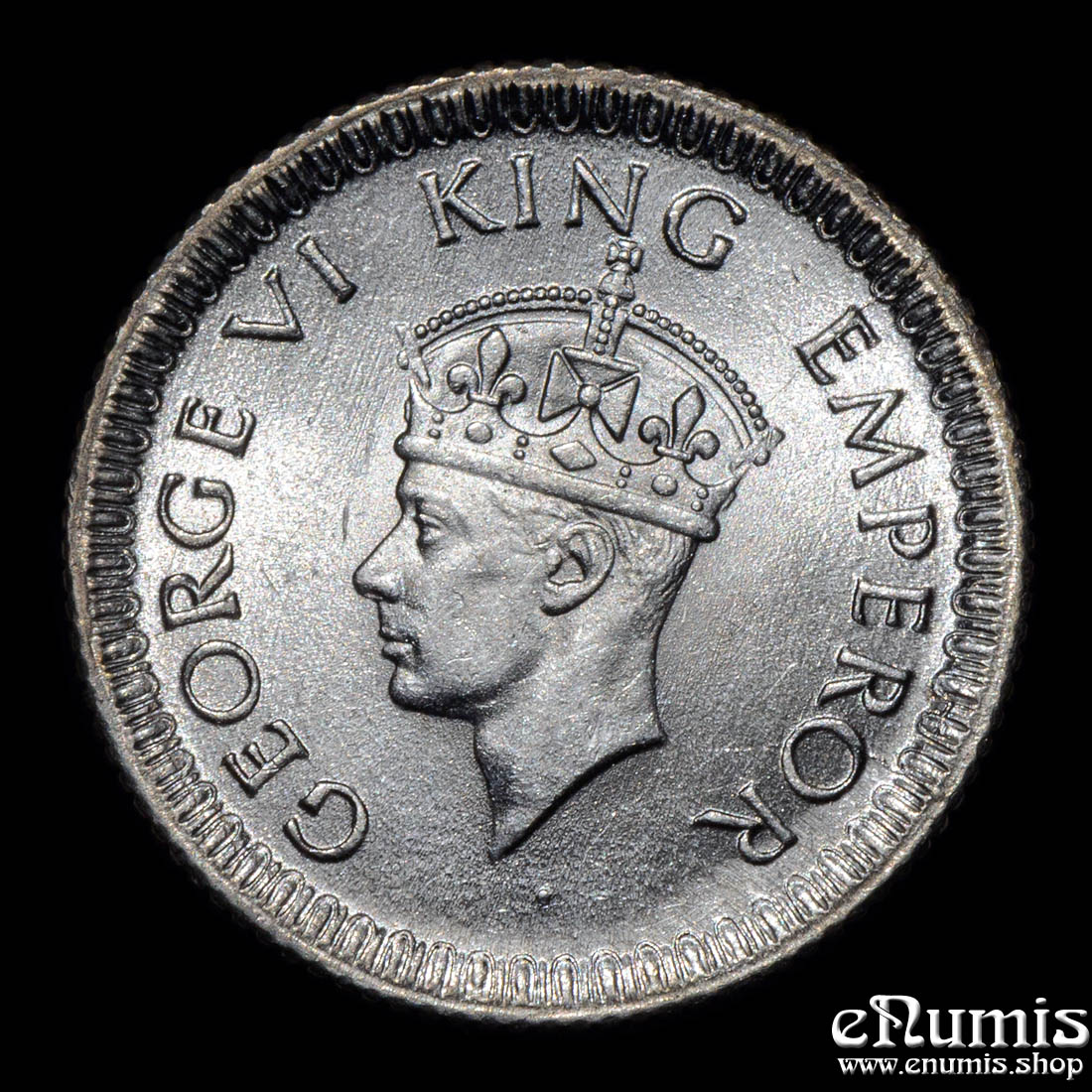 INDIA, George VI, 1/4 Rupee 1942, Calcutta, UNC