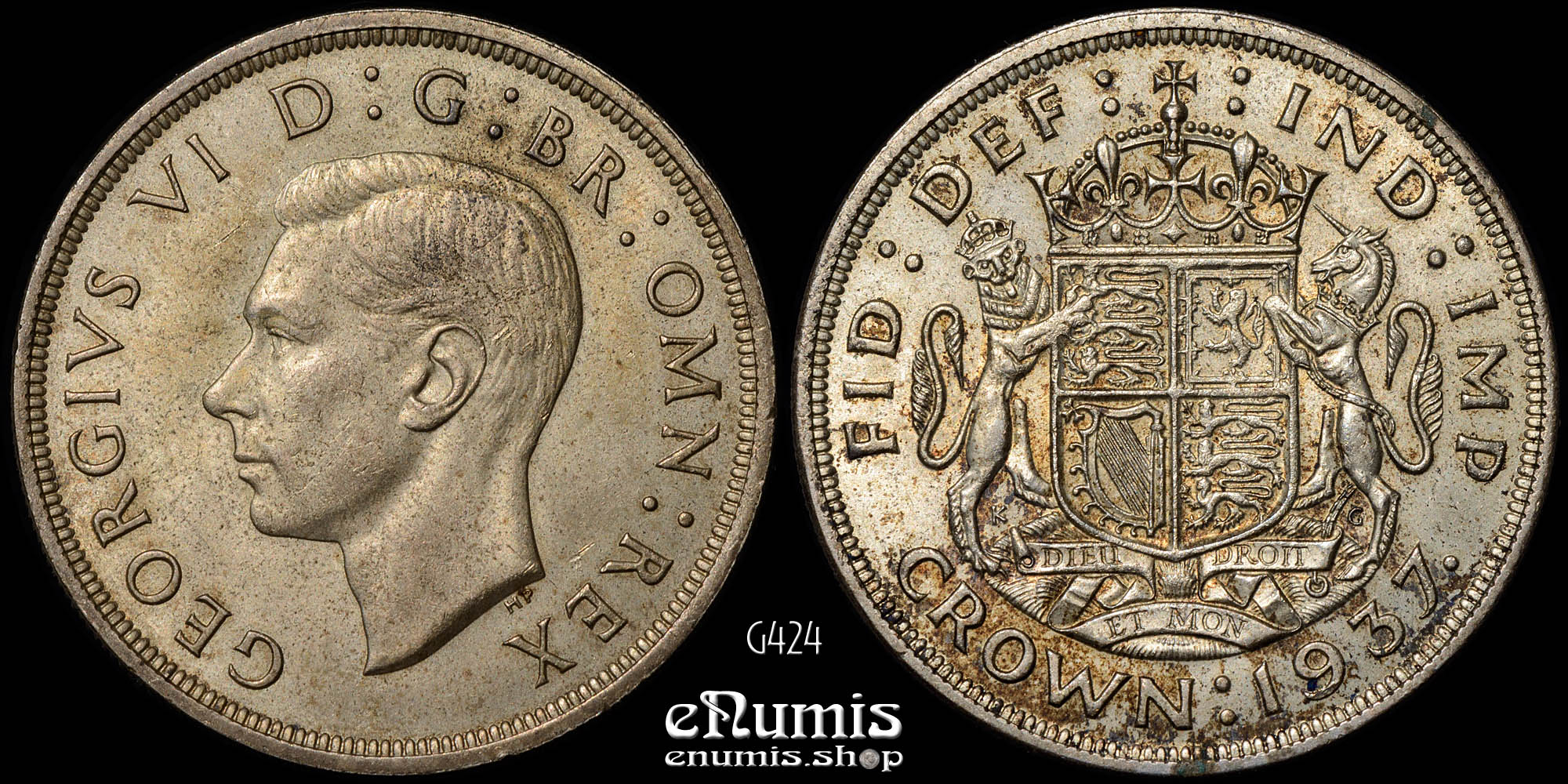 Great Britain, George VI, Crown 1937, silver, aUNC
