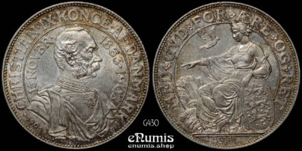 DENMARK, Christian IX, 2 Kroner 1903, 40th Anniversary of Reign, UNC