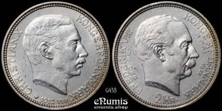 DENMARK, Christian X, 2 Kroner 1912, Death of Frederik VIII, aUNC