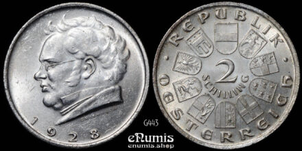 AUSTRIA, 2 Schilling 1928, Franz Schubert, UNC