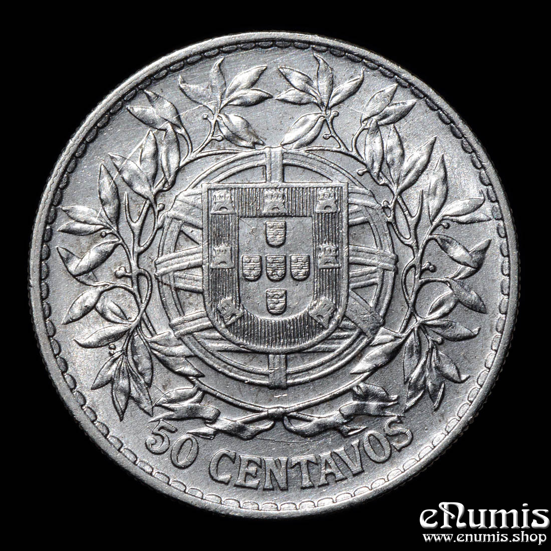 PORTUGAL, 50 Centavos 1916, silver, XF-UNC