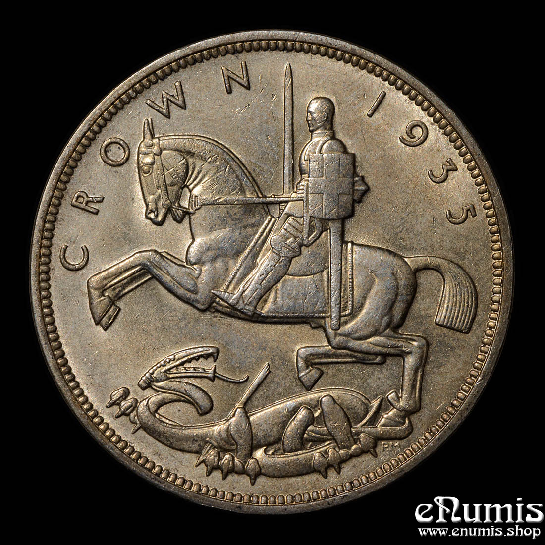 Great Britain, George V, Crown 1935, Art Deco, UNC
