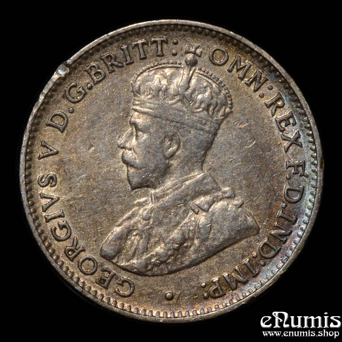 AUSTRALIA, George V, 3 Pence 1919 M, toned, XF AUSTRALIA, George V, 3 Pence 1919 M, toned, XF