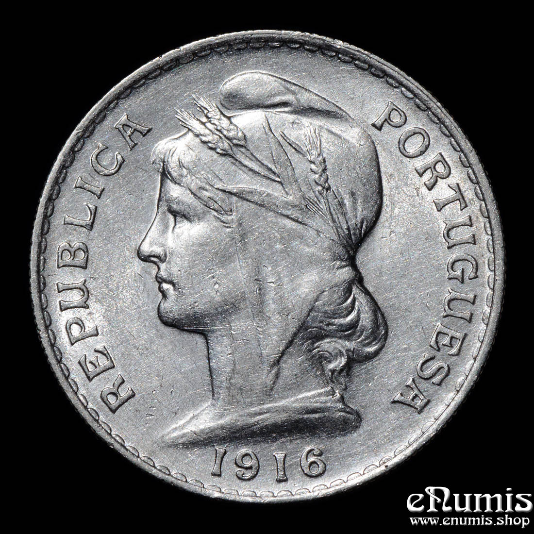 PORTUGAL, 50 Centavos 1916, silver, XF-UNC