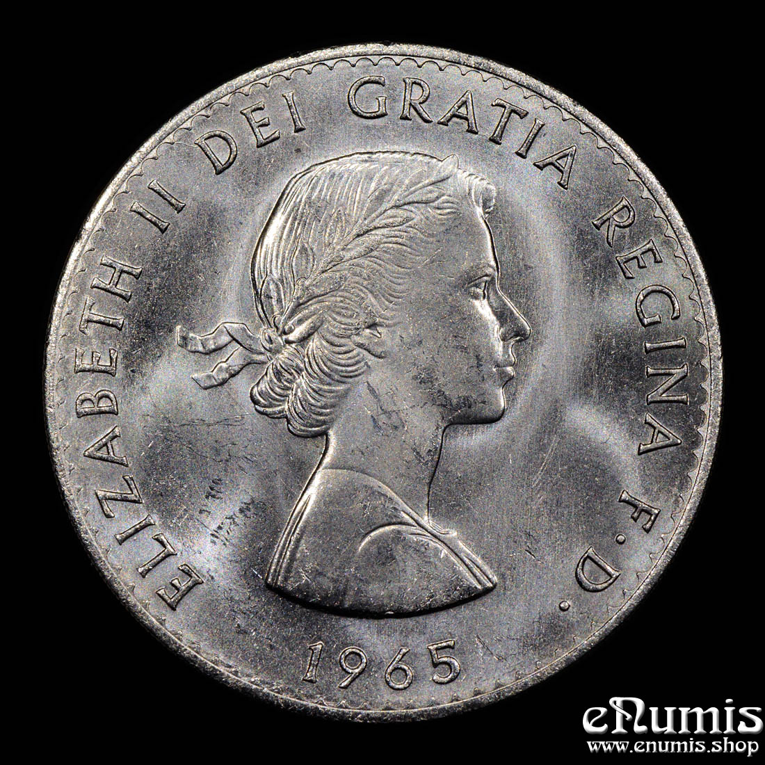 Great Britain, Elizabeth II, Crown 1965, Churchill, UNC Great Britain, Elizabeth II, Crown 1965, Churchill, UNC