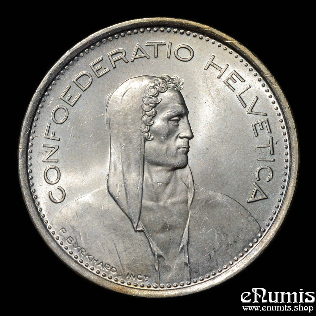 Switzerland, 5 Francs 1969 B, silver, UNC