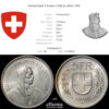 Switzerland, 5 Francs 1966 B, silver, UNC