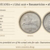 LITHUANIA, 5 Litai 1936, Basanavicius, aUNC LITHUANIA, 5 Litai 1936, Basanavicius, aUNC