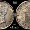 SPAIN, Alfonso XIII, 50 Centimos 1904 (1910) PC-V, UNC