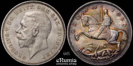 Great Britain, George V, Crown 1935, Art Deco, aUNC/UNC
