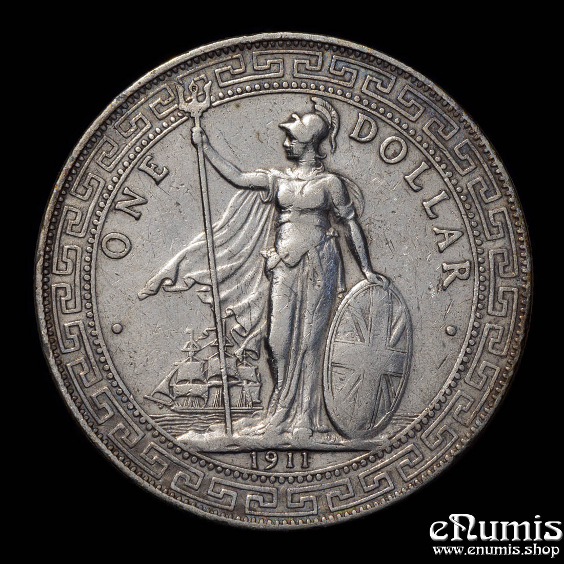 Great Britain, George V, Trade Dollar 1911, Bombay, VF+ Great Britain, George V, Trade Dollar 1911, Bombay, VF+