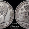 SPAIN, Amadeo I, 5 Pesetas 1871 SD-M, VF+ SPAIN, Amadeo I, 5 Pesetas 1871 SD-M, VF+