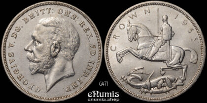 Great Britain, George V, Crown 1935, Art Deco, aUNC