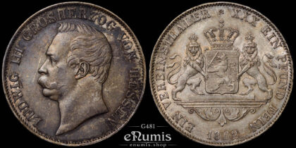 Germany, Hesse Darmstadt, Ludwig III, Taler 1862, Variant, XF+/XF-UNC