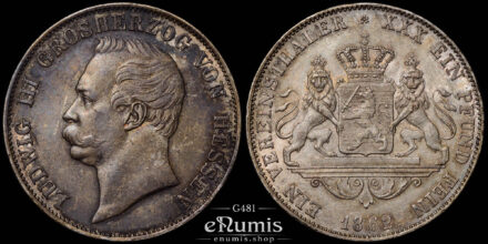 Germany, Hesse Darmstadt, Ludwig III, Taler 1862, Variant, XF+/XF-UNC