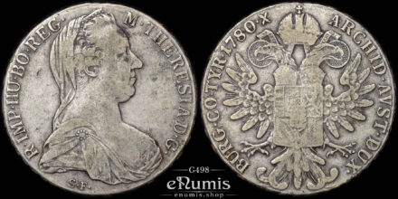 AUSTRIA, Maria Theresa, Taler 1780, Hafner 49, struck in Vienna 1860-90, VF