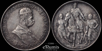 HUNGARY, Franz Joseph I, 1 Korona 1896, Millennium Commemorative, XF-UNC