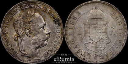HUNGARY, Franz Joseph I, 1 Forint 1883, XF-UNC