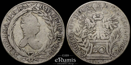 AUSTRIA, Maria Theresa, 20 Kreuzer 1765, Vienna, aVF