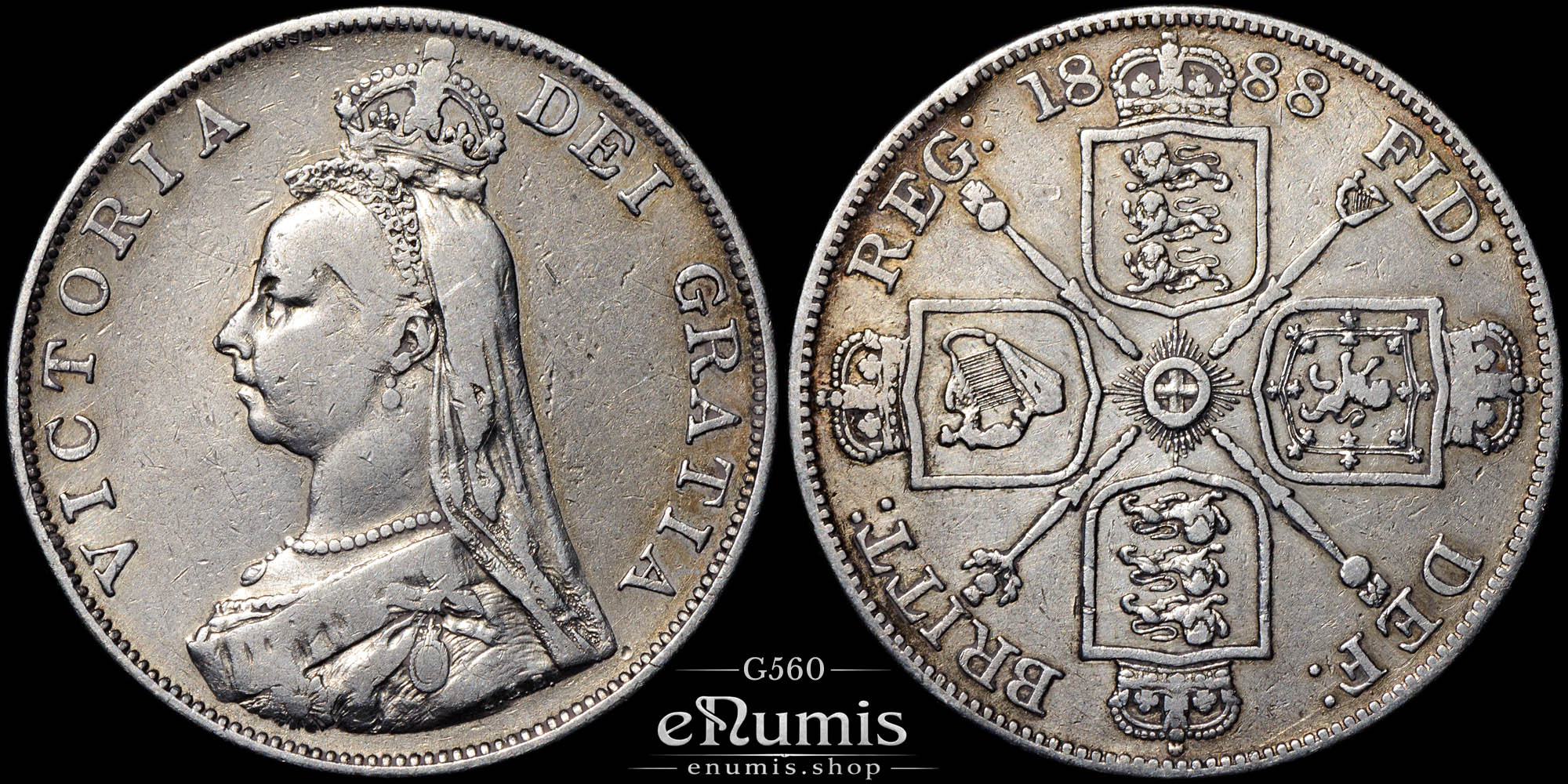 Great Britain, Victoria, Double Florin 1888, VF