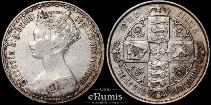 Great Britain, Victoria, Gothic Florin 1881, VF/VF+