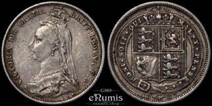 Great Britain, Victoria, Sixpence 1887, Shield, VF+
